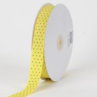 BBCrafts Canary with Apple Dots Grosgrain Ribbon Swiss Dot 7/8 inch 50 Yards