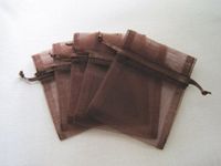 MyCraftSupplies Premium Organza Bags 8x12 Inch 10-Pack for Gifts, Storage (Chocolate Brown)