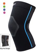 Medical-Grade Compression Knee Brace Sleeve Stay-Put Breathable Knee Support for Running Basketball Crossfit Squats Lifting (Blue, Medium Single)