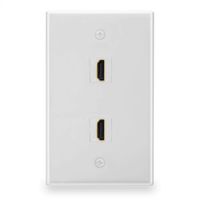 BATIGE 2-Port Dual HDMI Keystone Wall Plate Outlet Mount Socket Face Plate Cover for Home Theater DVD Cable Satellite TV PS3 HDTV