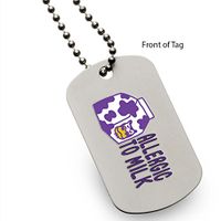 Allergic to Milk Medical Alert ID Dog Tag
