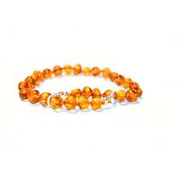 The Art of Cure Baltic Amber Bracelet 10 Inch - Silver Lobster Clasp (Cinnamon)
