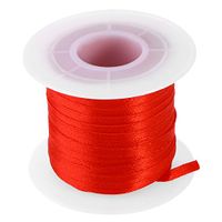 Healifty 50Mx3MM Double Faced Satin Ribbon Bow for Hair Bows Floral Gift Wrapping Christmas Tree Ribbon (Red)