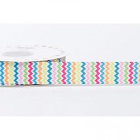 Reel Chic Zig Zag Print Grosgrain Ribbon - per 3 metres