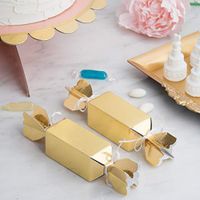 Efavormart 25 Pack Candy Shape Gold Party Favor Boxes with Satin Ribbons Card Stock Gift Boxes