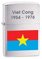 Zippo Lighter: Vietnam, Viet Cong Flag - Brushed Chrome 79842