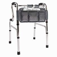 Walker Carryon Front Mount，Walker Tote Bag, Hands Free Storage with 3 Deep Pockets，Universal Fit for Most Walker Scooter，Elderly Senior Disabled Use, Water Resistant, Black