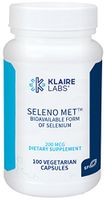 Klaire Labs Seleno Met - 200 mg Selenium as Hypoallergenic Selenomethionine, Bioavailable Antioxidant Support with No Yeast, Dairy & Gluten-Free (100 Capsules)