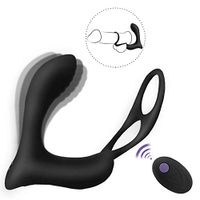 Ludi jeftini - RI Waterproof Silicone Silicone VÎBrâting Ánal Béads with BÜ-llt Ṿịbrạtịng Cọck Rịng Ṿịbrạtọr Stịmṵlạtọr Toys for Men Massager Egg