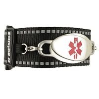 Waterproof Medical Alert ID Bracelet - Custom Engraving Included - Active, Sports (Black Bracelet + Red Tag, S Fits 5.5" to 6.0" Wrist)