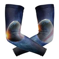 WXLIFE Galaxy Space Baseball Sport Ball Sun Uv Protection Sport Arm Sleeves for Men Women Kids Running Basketball Cycling Arm Warmer Sleeves 1 Pair