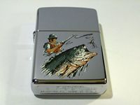Zippo Fly Fisherman Polish Chrome 1998 Lighter