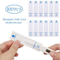 Disposable PE Probe Covers for Digital Thermometer (100PCS)-BRMDT Universal Oral Armpit Rectal Electronic Digital Thermometer Covers for Adults and Babies