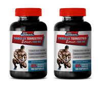 Men Enhancement Supplements - TRIBULUS TERRESTRIS Extract 1000MG - 45% STEROIDAL SAPONINS - Maximum Strength - tribulus Natural - 2 Bottles 200 Capsules