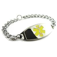 My Identity Doctor - Pre-Engraved & Customized Alzheimers Medical Alert Bracelet, Yellow
