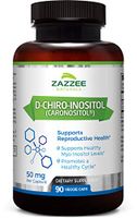 Zazzee D-Chiro-Inositol, 90 Veggie Capsules, 50 mg per Capsule, 3-Month Supply, Ideal Dosage for 40:1 Ratio with Myo-Inositol, Vegan, Non-GMO and All-Natural