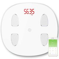 KONGZIR Weighing Scale Bathroom Scales, Smart Body Fat Monitor Scale, Electronic LED Digital Displays Bluetooth Weight Scale, 180Kg, White