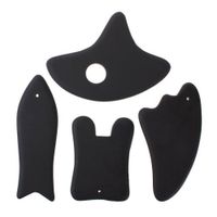 ieasysexy Black Chinese Traditional Stone Gua Sha Board Natural Obsidian Massage Tools Scraping Tools Set Kit 4 Pieces