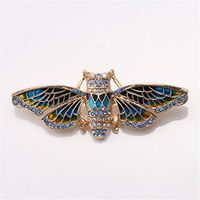 New Alloy Crystal Rhinestone Cicada Insect Brooch Corsage Clothing Accessories Popular Fashion Jewelry Party Girls Woman Jewerly Design Styling Cute Decoration