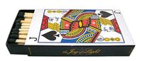 The Joy of Light Designer Matches Jack of Spades Playing Card Embossed Matte 4" Collectible Matchbox