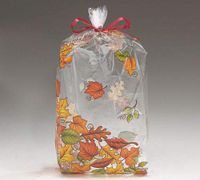25ct. Leaf Pile Fall Leaves 4x2x9" Medium Cello Cellophane Party Treat Food Snack Bags ngKE -1619