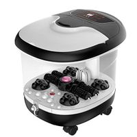 Foot Bath Foot Washing Automatic Heating Plastic Electric Massage Household Barrel Folding Foot Barrel (Color : Black)