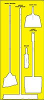 Accuform Clean & Sweep Store-Board, Accu-Shield Material, Yellow Board, White Shadows