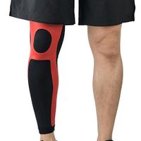 Colorido 1 Pc Unisex Elastic Anti-slip Sport Basketball Compression Leg Sleeve size L (Red)