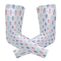 Cute Owl Gifts Light Blue and Violet Unisex Arm Sleeve,UV Protection Arm Compression Sleeve, Skin Protection Sport Arm Cooler Sleeve for Running Hiking Jogging Motorcycling Climbing Camping