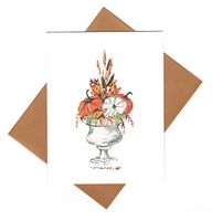 Timree Blank Note Cards and Envelopes ~ Autumn Memories (Fall Centerpiece; 6 Cards; 4.25" x 5.5"; Brown Envelopes)