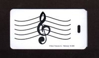 Music Treasures Co. G Clef on Wavy Staff Luggage Tag Pack of 3