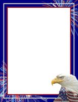 Patriotic Red White & Blue Stationery Printer Paper 26 Sheets