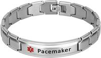 Elegant Surgical Grade Steel Medical Alert ID Bracelet for Men and Women (Men's, Pacemaker)