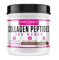 Collagen Peptides Powder - Hydrolyzed Collagen Powder Grass Fed for Healthy Hair Skin Nails and Joints | Paleo Friendly Keto Protein Powder Non-GMO and Gluten Free | Sheer Strength 450g Chocolate