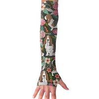 Basset Hound Florals UV Protection, Compression & Cooling Arm Sleeves For Cycling/Golf/Basketball/ Other Sports