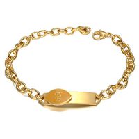 LF Mens 316L Stainless Steel Customised Personalized Caduceus Medical Alert ID Tag Link Bracelet ICE Sos Emergency Allergy Awareness Gold,Free Engraving Customized