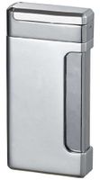 Visol KompaNo Satin Chrome and Chrome Single Wind-Resistant Torch Flame Lighter