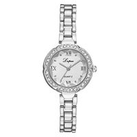 Women's Stainless Steel Quartz Wrist Watches with Diamond-Accented, Beauty and Delicate Hook Buckle Bracelet Watch (G)