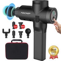 Carrying case Massage Gun, Techip Deep Tissue Muscle Massager,Percussion Massager Gun for Sore Muscle and Stiffness,5 Speed Massager with 6 Attachments