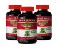 Diuretic Blood Pressure - Asparagus Young Shoots Extract - Digestion Pills - 3 Bottles 300 Capsules