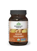 ORGANIC INDIA Ginger Supplement, Digestive Support, Cardiovascular Functioning, Anti-Nausea Remedy, and Overall Immunity Boost, 90 Veg Capsules