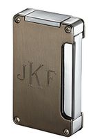 Personalized Zidane Satin Nickel and Chrome Cigar Lighter with Built-in Cigar Punch Free Mongramming