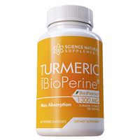Turmeric Capsules with Curcumin and BioPerine Black Pepper Extract | 1300mg | 30 Day Supply | 2000% Faster Max Absorption Formula w/ 95% Curcuminoids by Science Natural Supplements