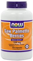 NOW Foods Saw Palmetto Berry 550mg, Pack of 2 250 Capsules