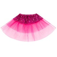 Driuankeji Kids Girls Dance Skirt Toddler Girls Sequined Mesh Stitching Ballet Tutu Skirts Hot Pink