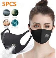 Zeiger 5 PCS Face Masks with Breathing, Washable, Reusable Cloth Masks – Protection from Dust, Pollen, Pet Dander, Other Airborne Irritants