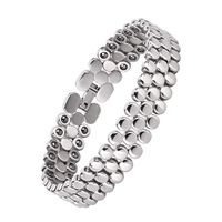 Magnetic Bracelets for Women,Titanium Magnetic Therapy Bracelets for Pain Relief Arthritis Bracelet for Women with Hematite Element（Silver）