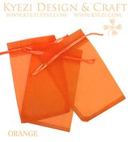 100 Pcs Orange 3x4 Sheer Drawstring Organza Bags Jewelry Pouches Wedding Party Favor Gift Bags Gift Bags Candy Bags [Kyezi Design and Craft]
