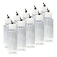Master Airbrush Box of 10-Each TB-009 3.4-Ounce, (100cc) Plastic Bottles Jars Lid Adapter Dual-Action Siphon Feed Accessories, Works with Dual Action Master, Badger, Paasche Iwata Airbrushes