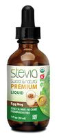 Eggnog Stevia Drops Liquid Sweet Leaf 100% Natural and Organic Sugar Substitute with Pure Sweetener Extract Stevia Glycerite PerfectDrinking and Cooking Recipe with Low Calorie Diet (1oz)